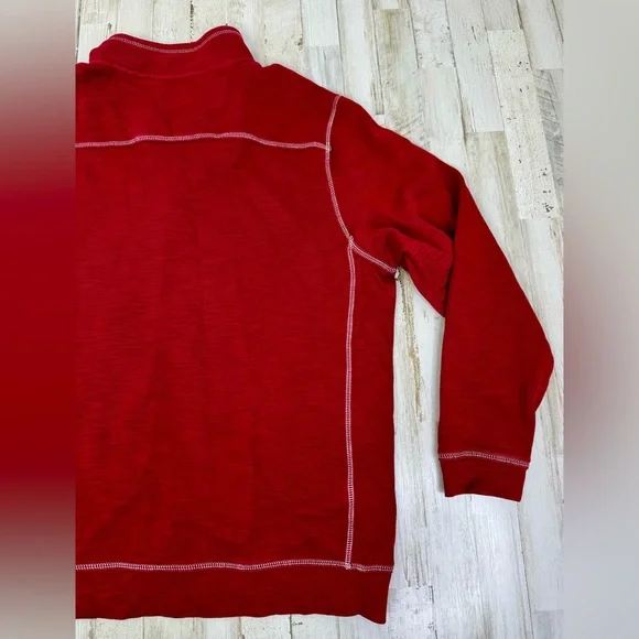 Men's Tommy Bahama Red Pull Over Marlin Logo 1/4 Zip Fleece Jacket XL - Picture 9 of 10